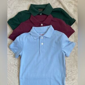 Cat & Jack Polo Shirts in Light Blue, Maroon, Forest Green Set of 3 Size XS